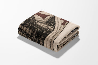 CalmNestStyle Templar Knight Standing Guard Woven Blanket jacquard woven blanket