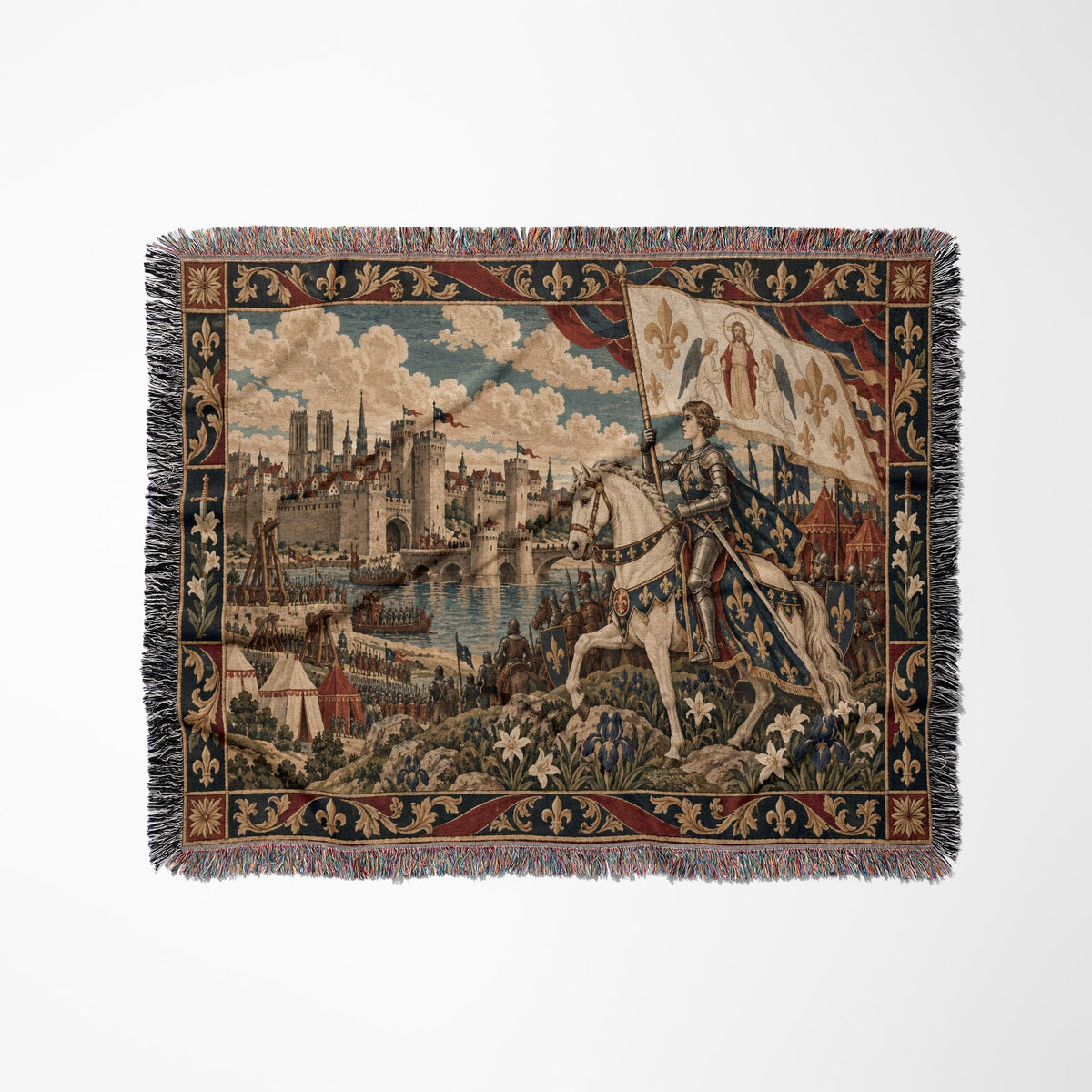 CalmNestStyle Joan of Arc at Orleans jacquard woven blanket