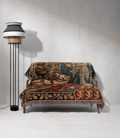 CalmNestStyle Richard the Lionheart on Horseback jacquard woven blanket