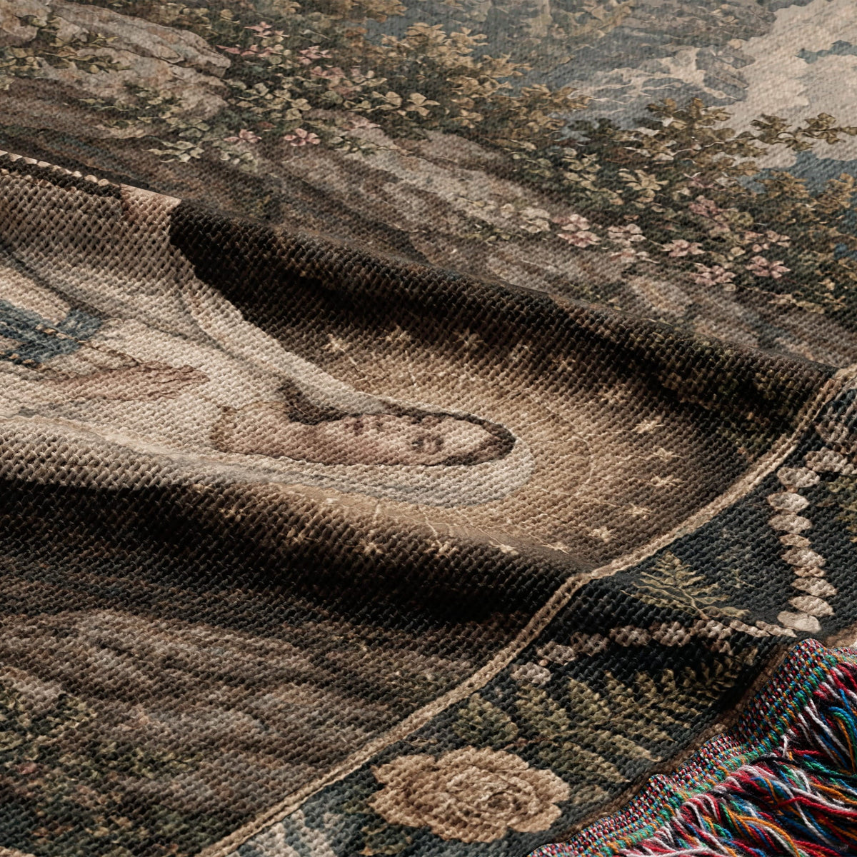 CalmNestStyle Our Lady of Lourdes at the Grotto jacquard woven blanket