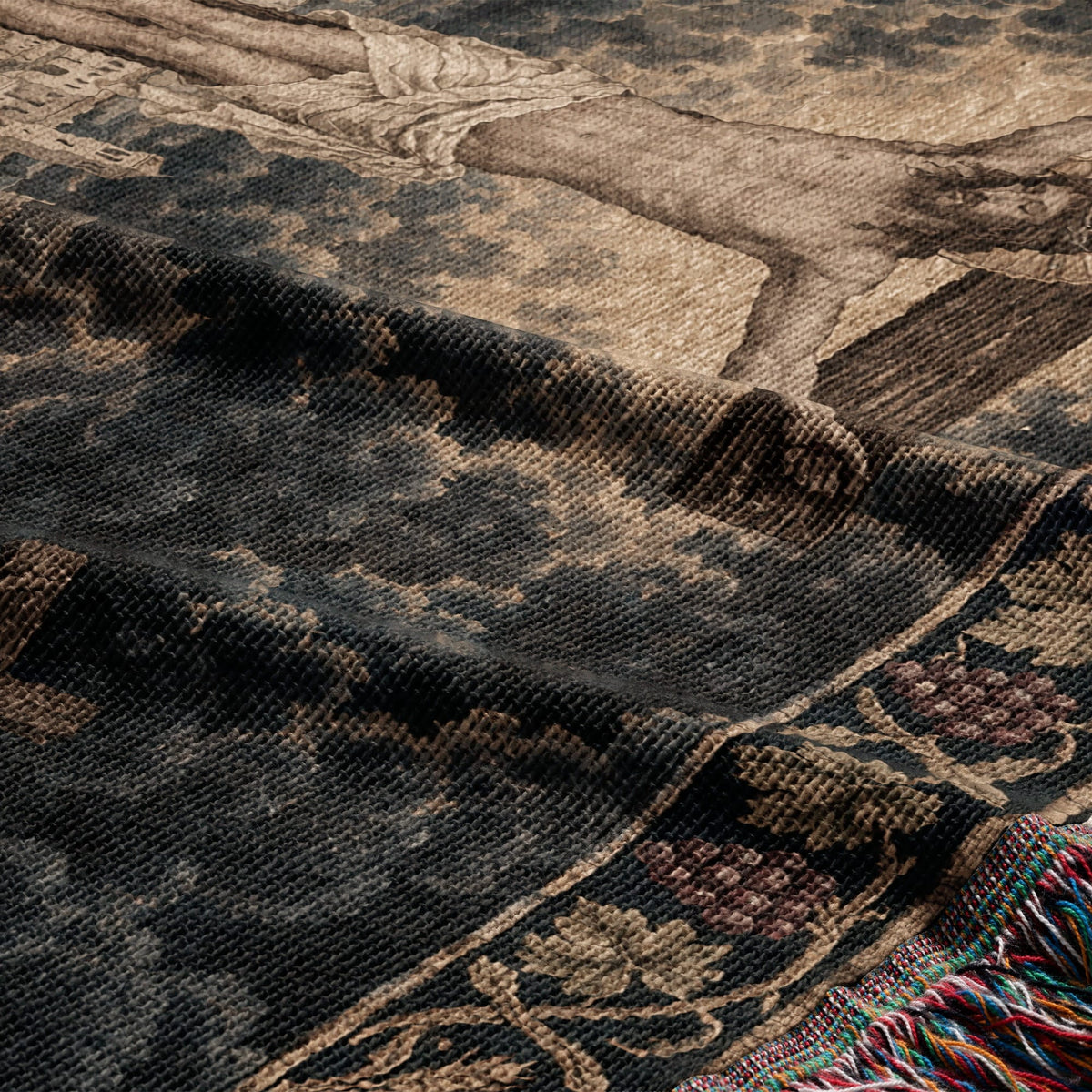 CalmNestStyle Golgotha Crucifixion Scene jacquard woven blanket
