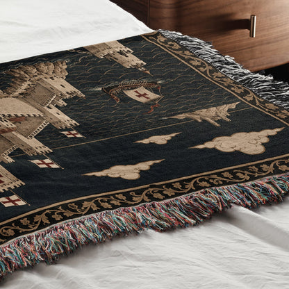 CalmNestStyle Crusader Harbor Siege I Camp Before the Walls jacquard woven blanket