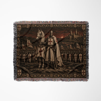 MyDesigns Templar and Warhorse at Dusk jacquard woven blanket