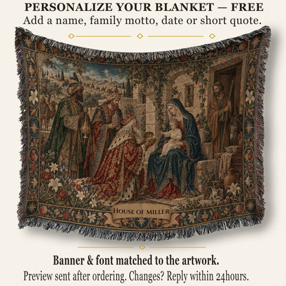 CalmNestStyle The Adoration of the Magi jacquard woven blanket