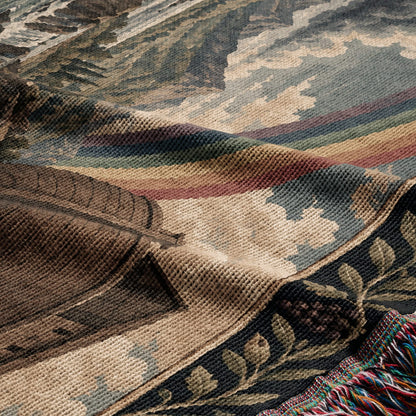 CalmNestStyle Noahs Ark with Rainbow and Dove jacquard woven blanket