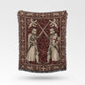 Crusader Duel Woven Blanket Templar Knights Art Throw