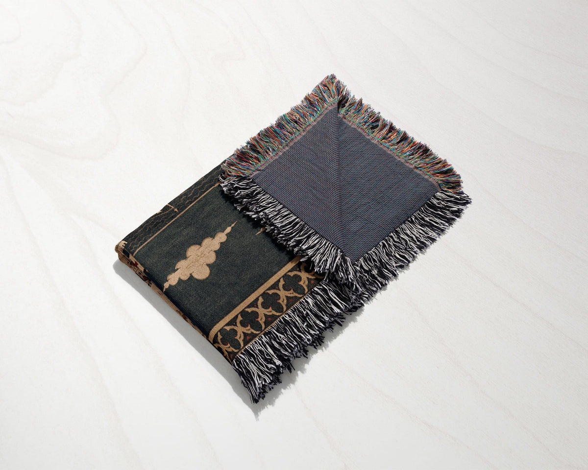 CalmNestStyle Crusader Harbor Siege I Smoke over the City jacquard woven blanket