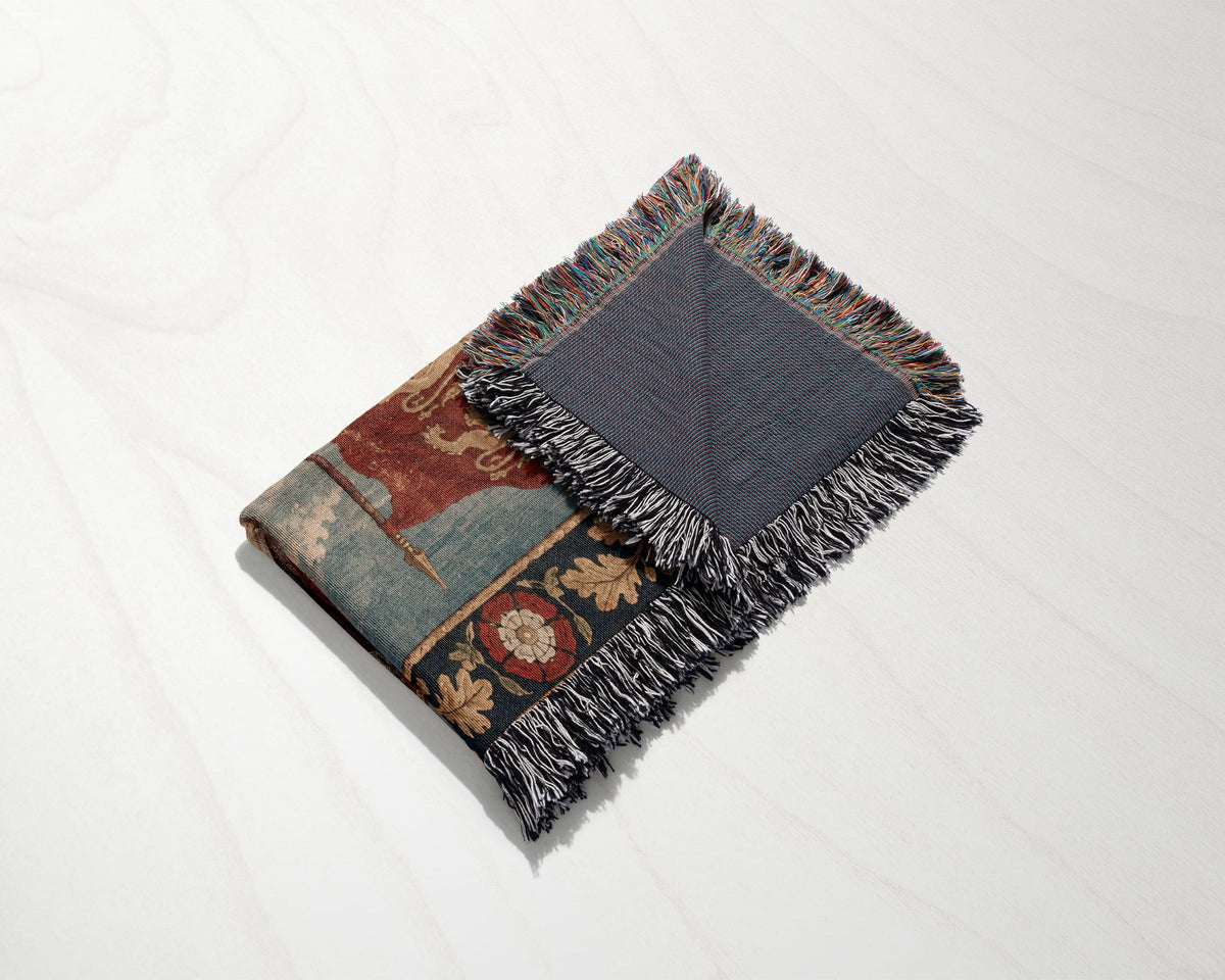 CalmNestStyle Richard the Lionheart Crusader King jacquard woven blanket