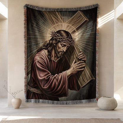 Jesus Christ Carrying the Cross Tapestry Wall Art