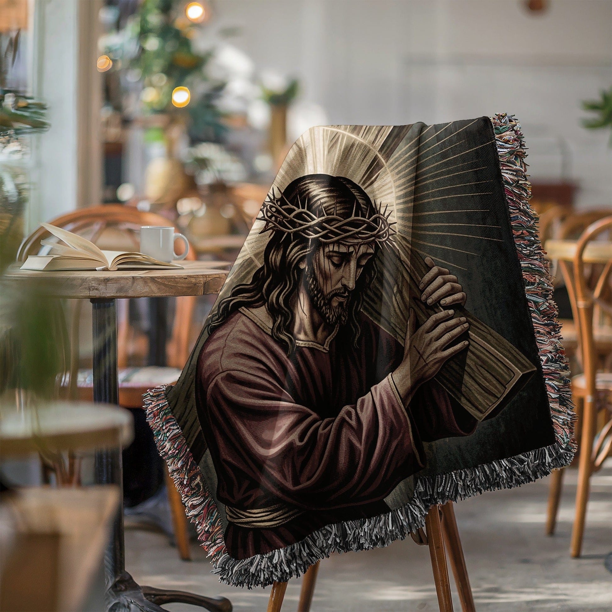 Religious Artwork With Jesus Christ Design Blanket