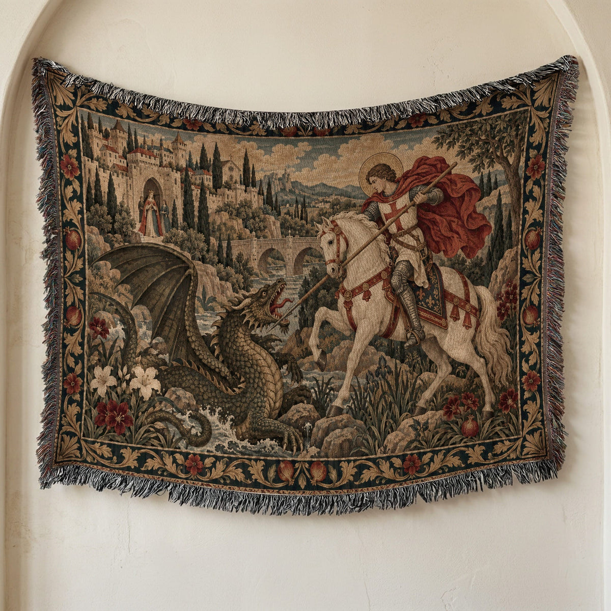 CalmNestStyle Saint George At the River jacquard woven blanket