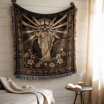 Jesus Resurrection Religious Tapestry Wall Hanging Decor