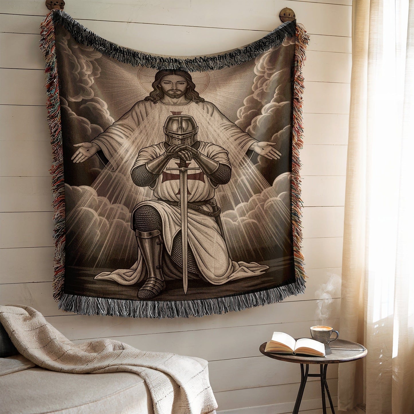 Knight Kneeling with Jesus Prayerful Wall Art Product