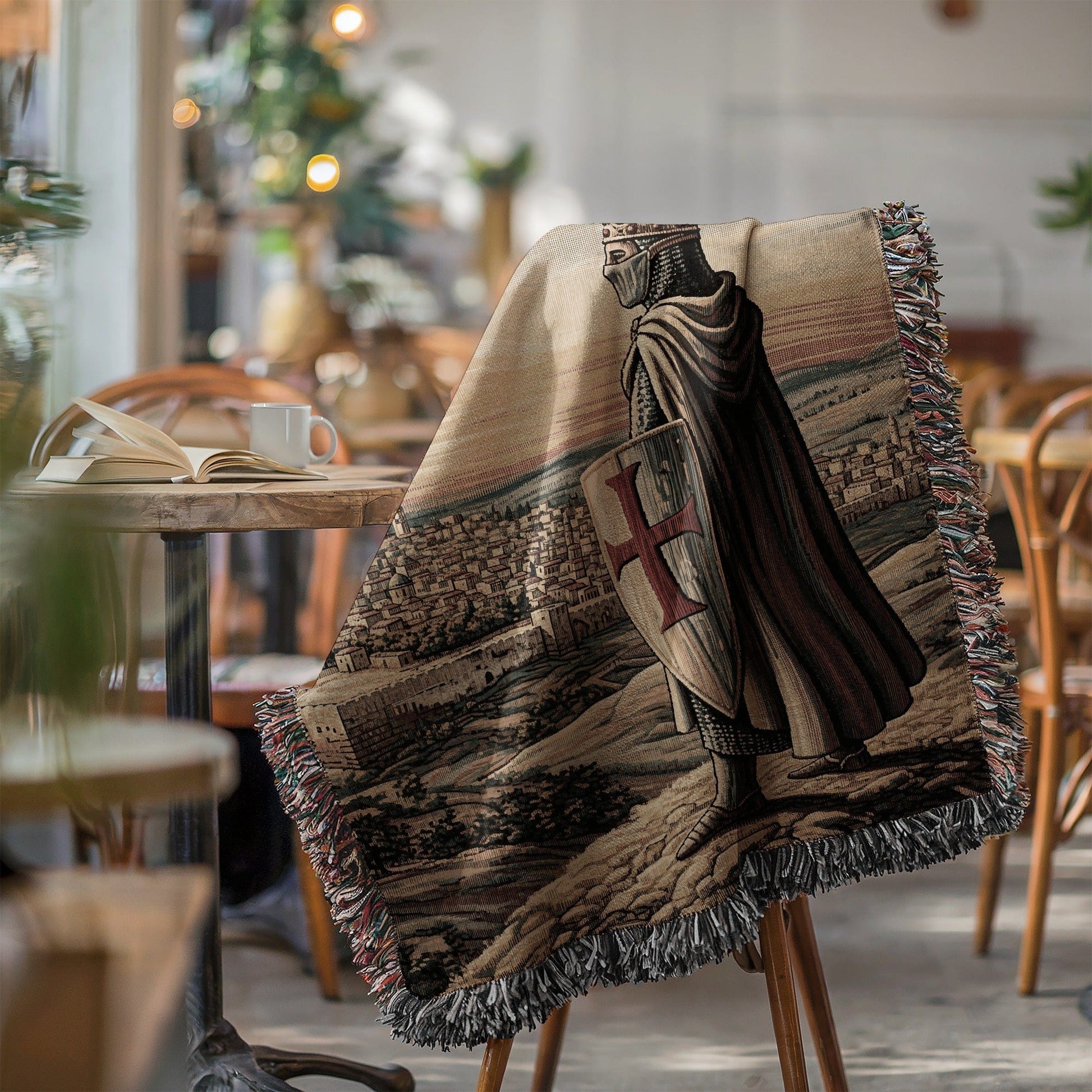 Medieval Knight Scenic Throw Blanket for Home Decor