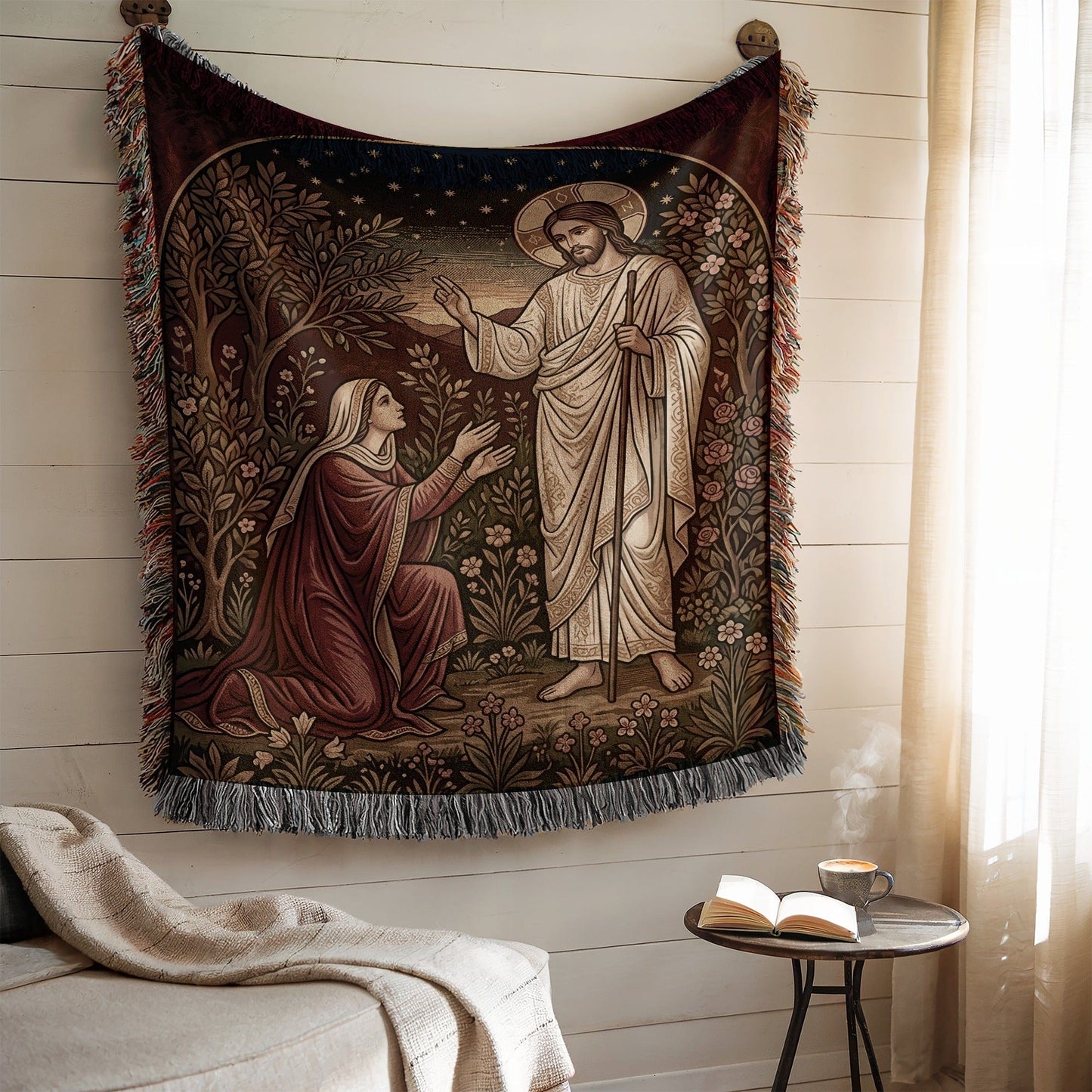 Religious Art Tapestry Featuring Biblical Scene