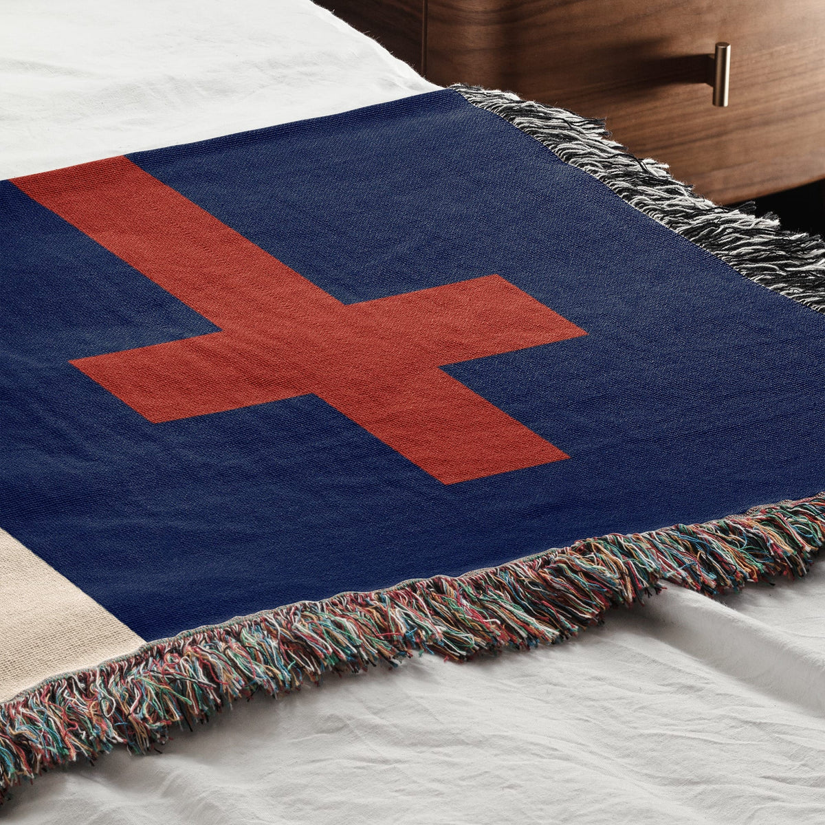 CalmNestStyle Christian Flag Woven Blanket jacquard woven blanket