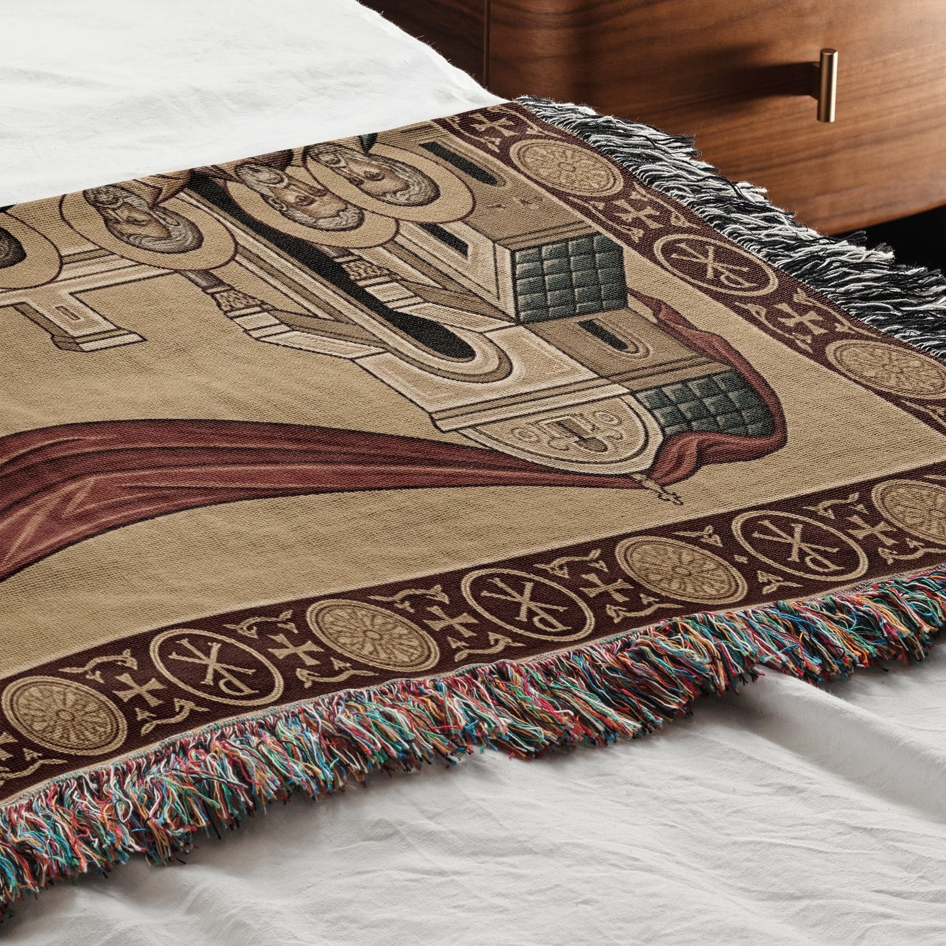 MyDesigns Orthodox Communion Horizontal Tapestry - Byzantine Mystical Supper jacquard woven blanket