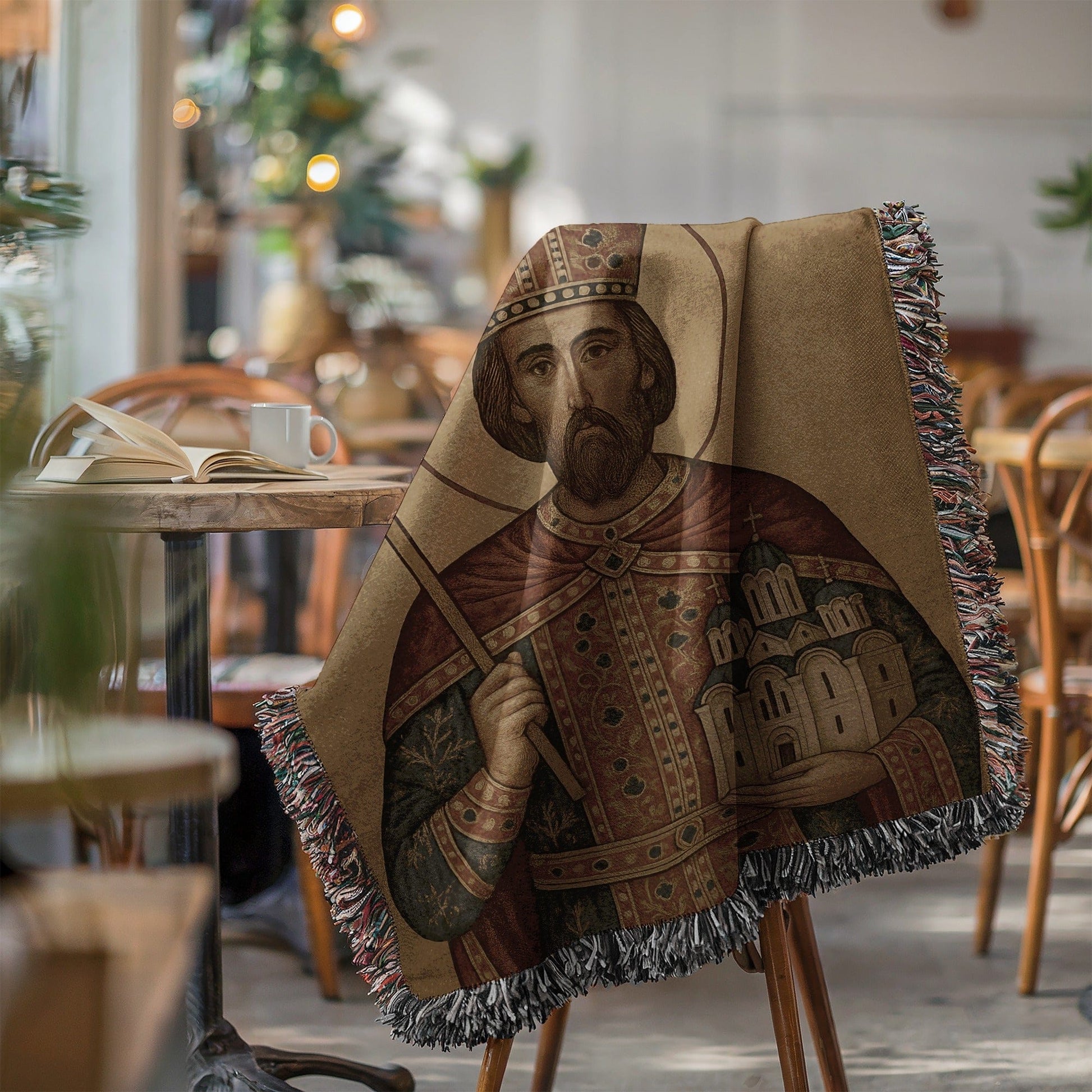 Noble Medieval King Woven Blanket for Home Decor