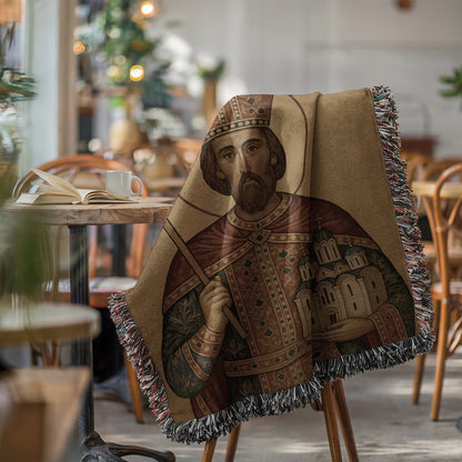 Noble Medieval King Woven Blanket for Home Decor