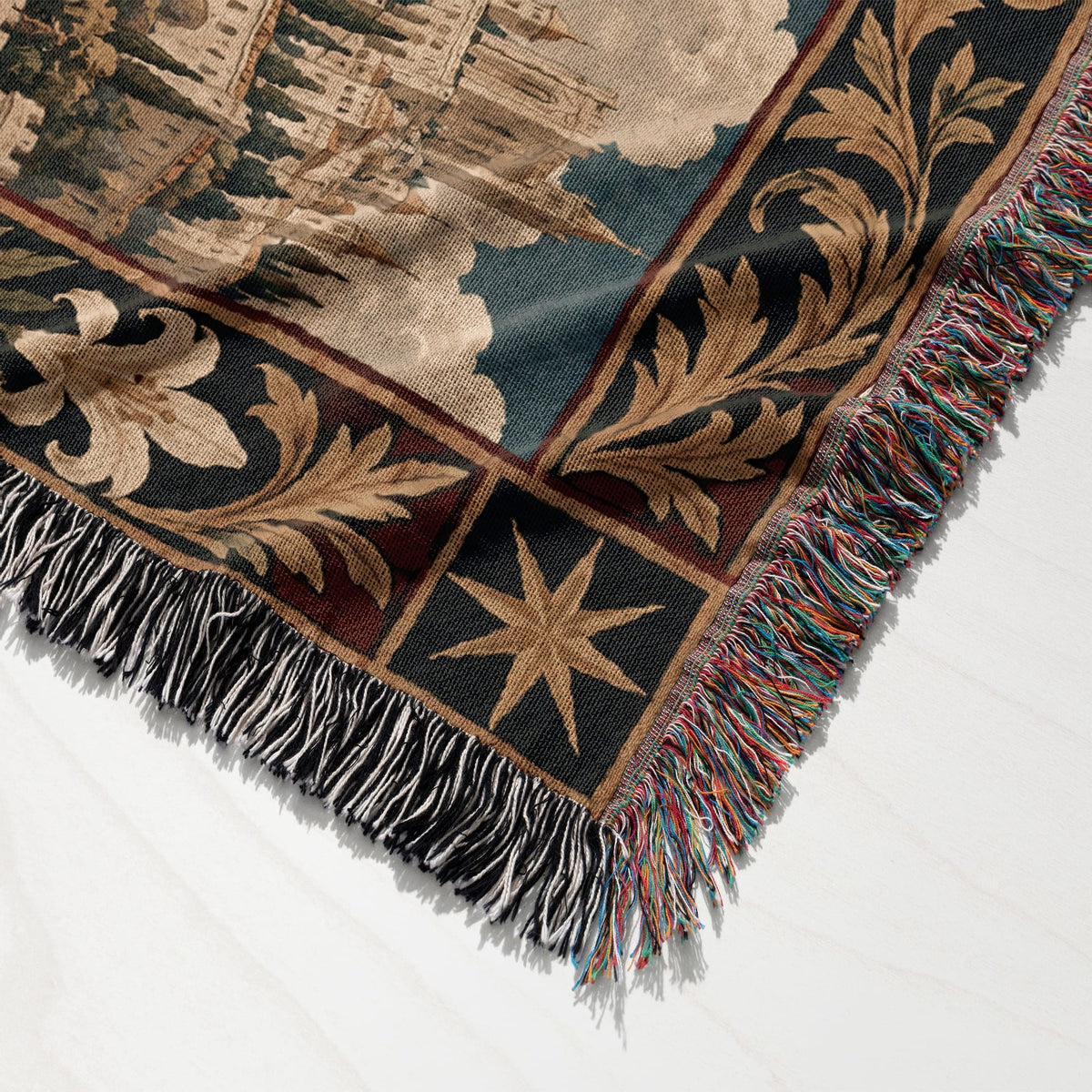 CalmNestStyle Saint Michael Defeats the Dragon jacquard woven blanket