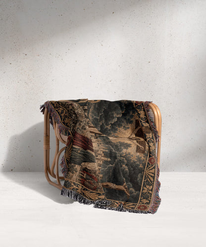 CalmNestStyle Crucifixion at Calvary jacquard woven blanket