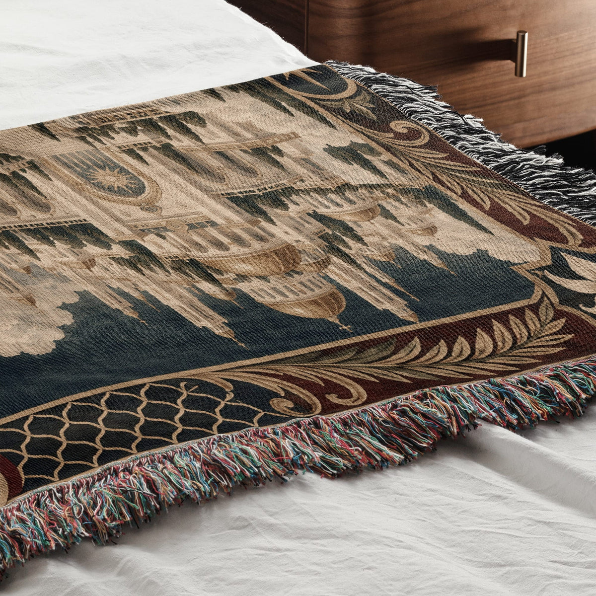 CalmNestStyle Saint Michael and His Knights jacquard woven blanket