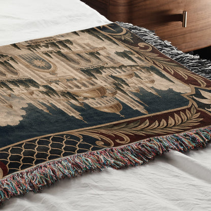 CalmNestStyle Saint Michael and His Knights jacquard woven blanket