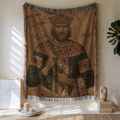 Byzantine Style Saint Lazarus Wall Tapestry Art Decor