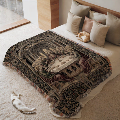 Elegant Tapestry Blanket with Historic Church Design
