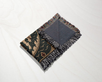 CalmNestStyle Mappa Mundi I Crowned Jerusalem jacquard woven blanket