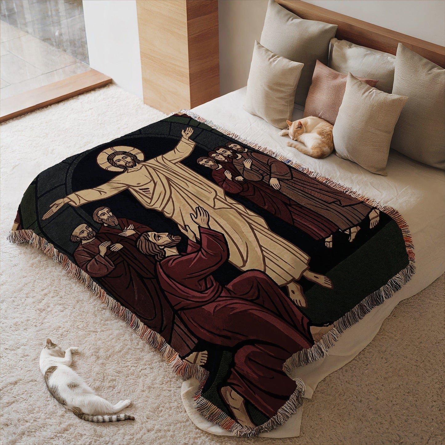 Resurrection Scene Blanket for Bedroom Decor