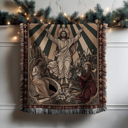 Resurrection Scene Christian Art Blanket