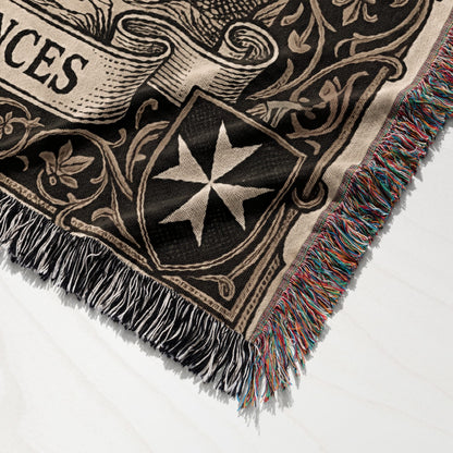 CalmNestStyle Hospitaller Knight In Hoc Signo Vinces Vintage Woven Blanket jacquard woven blanket