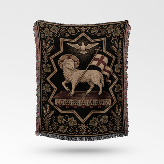 CalmNestStyle Agnus Dei Reverie Woven Blanket jacquard woven blanket