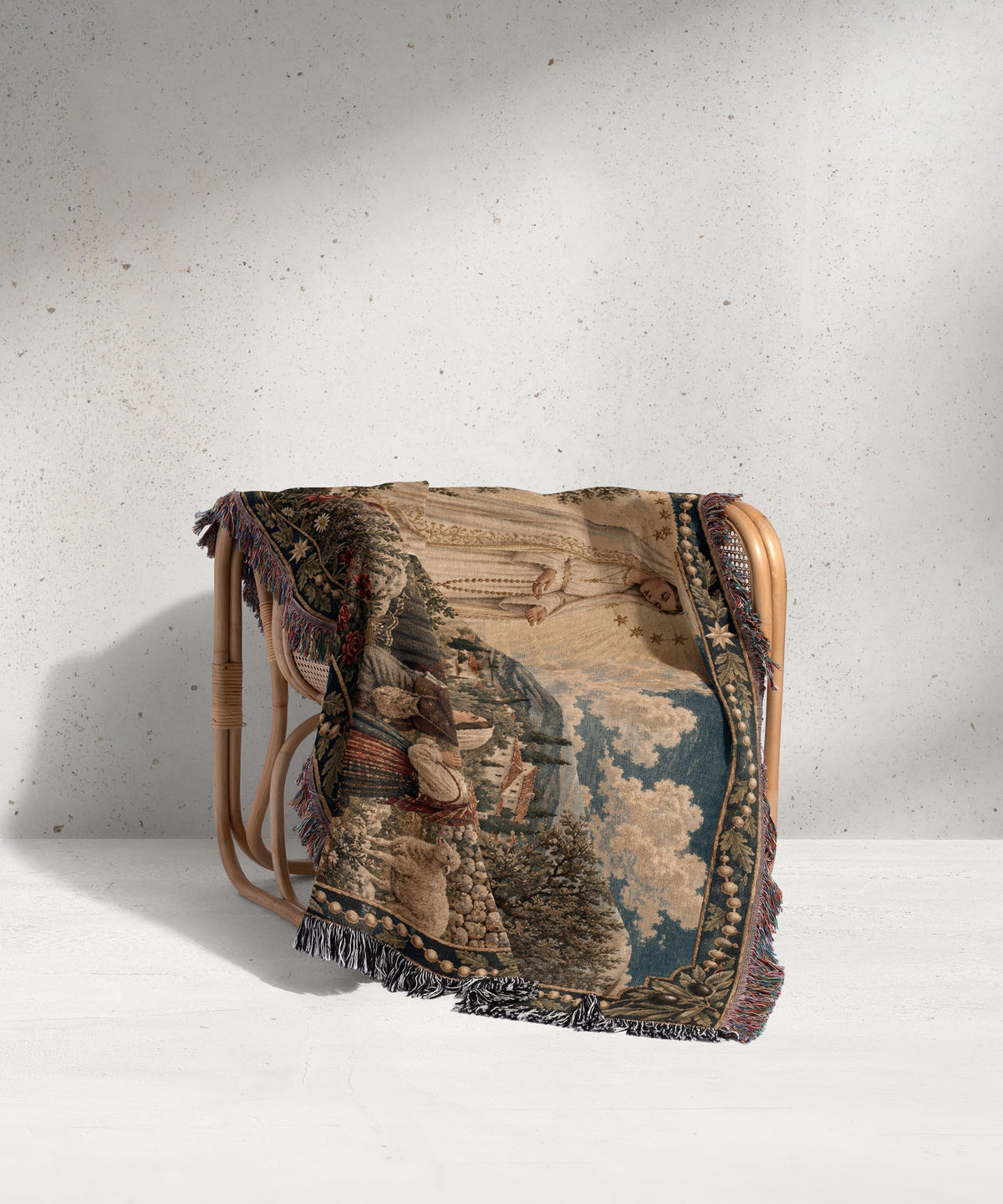 CalmNestStyle Our Lady of Fatima jacquard woven blanket