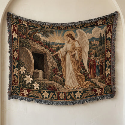 CalmNestStyle Angel at the Empty Tomb jacquard woven blanket
