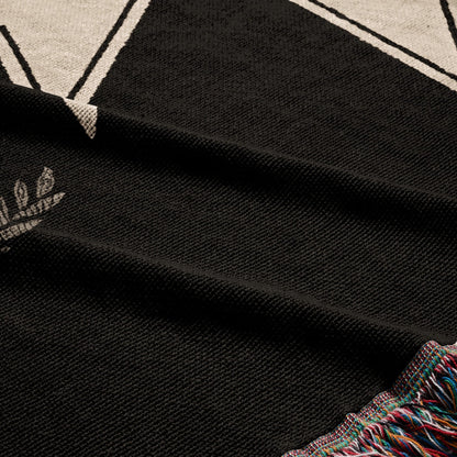 CalmNestStyle Maltese Cross Hospitaller Order Minimalist Woven Blanket jacquard woven blanket