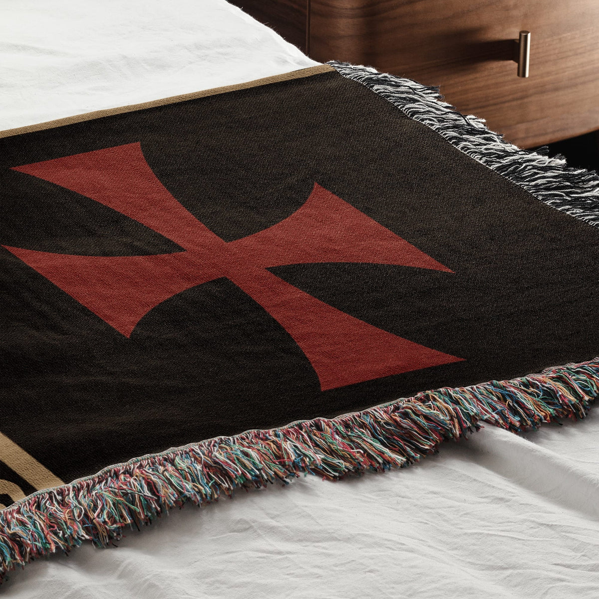 MyDesigns Ancient Orders I Deus Vult Night jacquard woven blanket