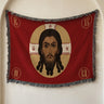 Mandylion Holy Face of Christ Flag Woven Blanket