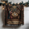Nativity Scene with Angels Stained Glass Look custom woven blanket