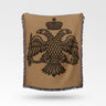 Gold Background With Two Headed Eagle Design Woven Blanket