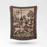 Knight on Horseback Templar Cross Medieval Castle Templar Woven Blanket