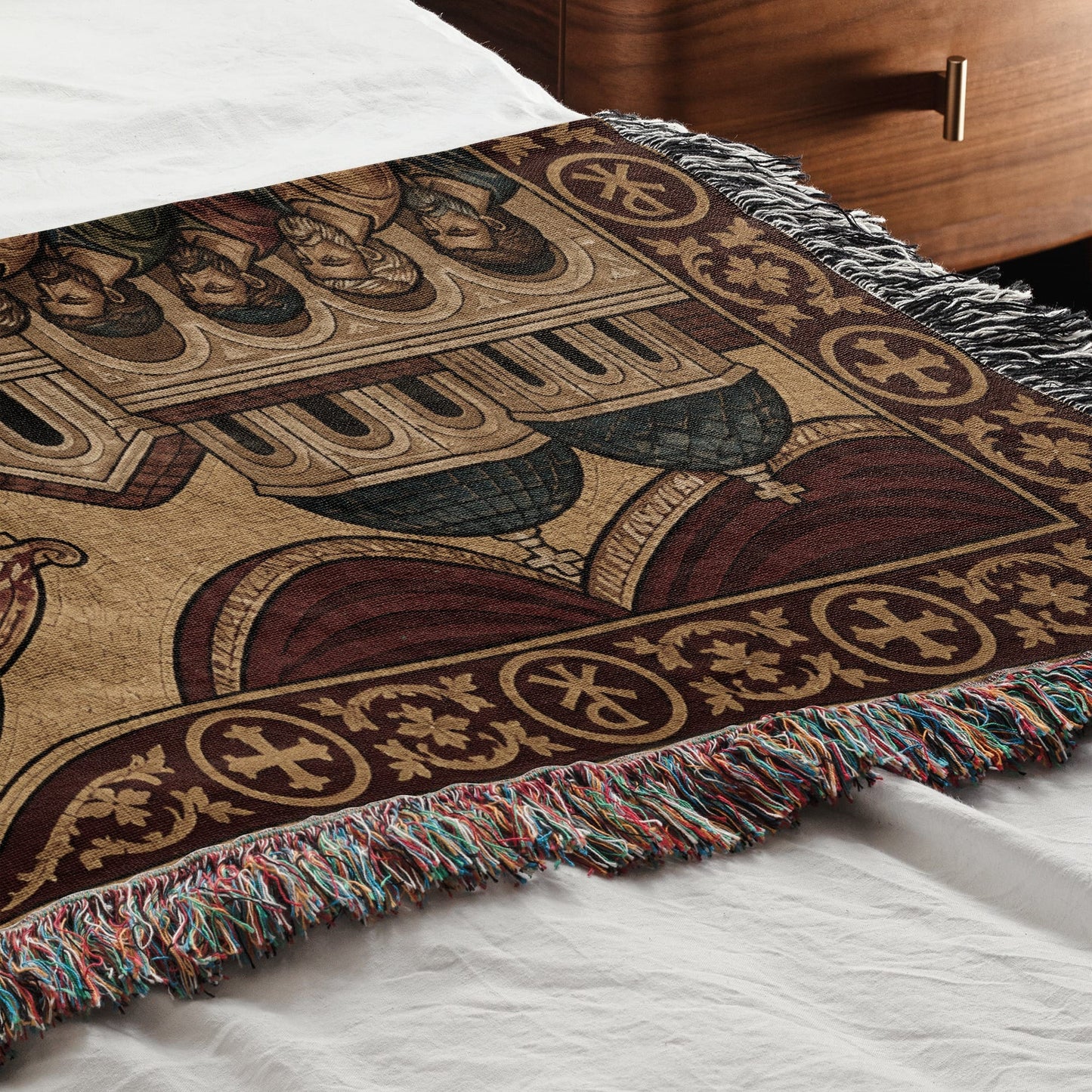 MyDesigns Communion of Apostles Horizontal Tapestry - Byzantine Icon jacquard woven blanket