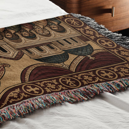MyDesigns Communion of Apostles Horizontal Tapestry - Byzantine Icon jacquard woven blanket