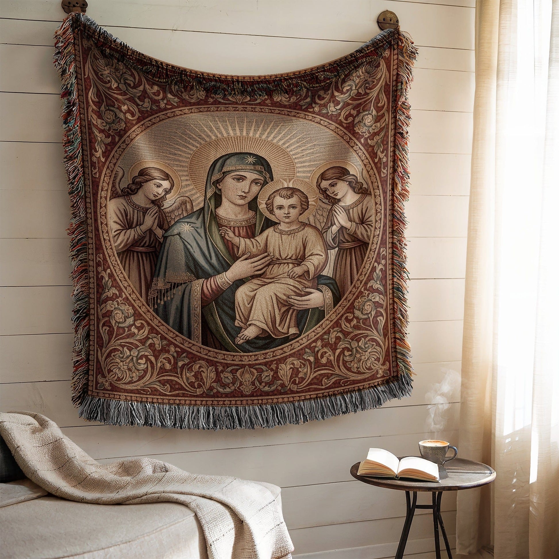 Blessed Mother and Child Decorative Tapestry product