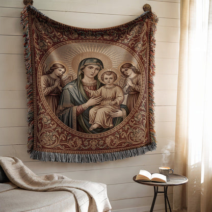 Blessed Mother and Child Decorative Tapestry product
