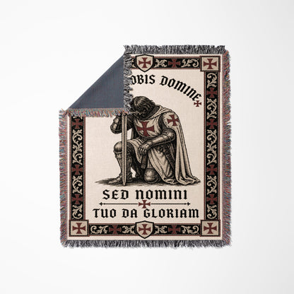 CalmNestStyle Non Nobis Domine Templar Knight Woven Blanket jacquard woven blanket