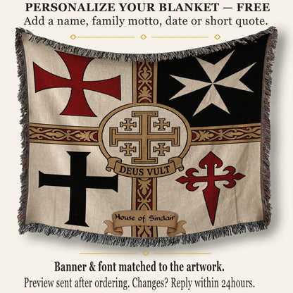 MyDesigns Ancient Orders I Deus Vult jacquard woven blanket