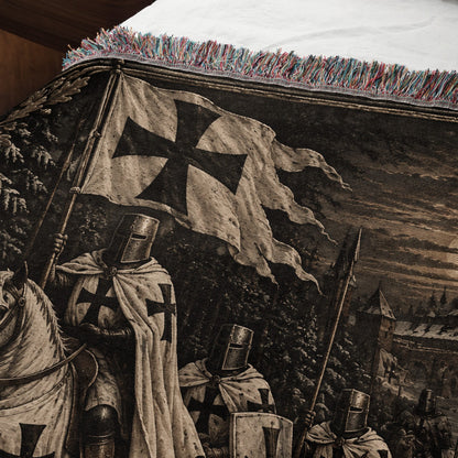 MyDesigns Teutonic Order – Black Cross and Fortress jacquard woven blanket