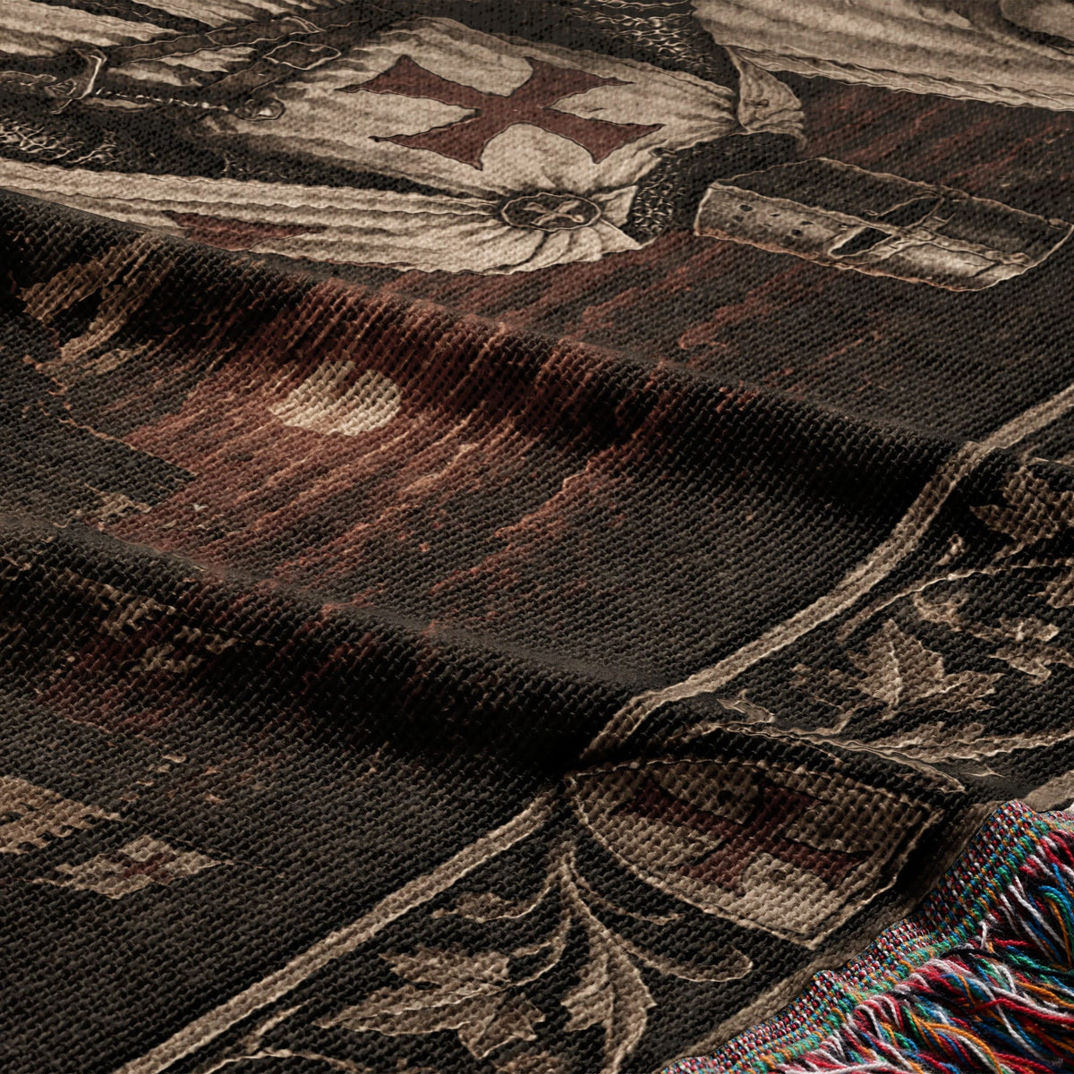 MyDesigns Templar Knight and White Horse jacquard woven blanket